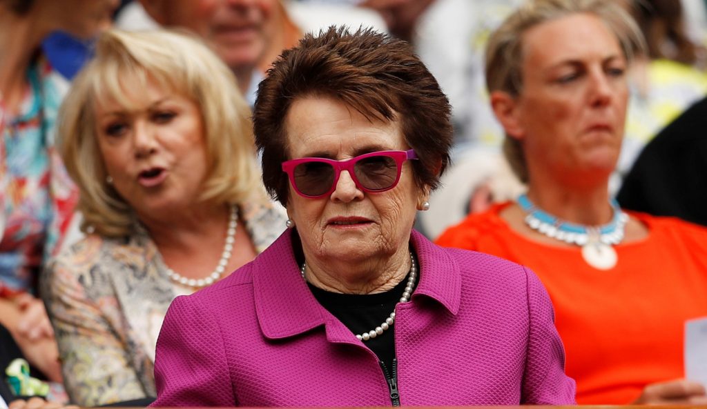 Billie Jean King at Wimbledon in 2018