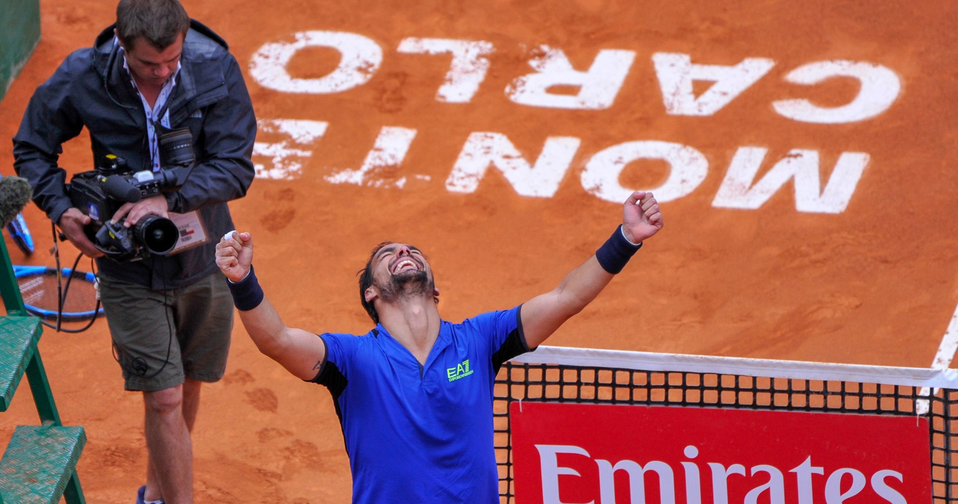 Fabio Fognini celebrates his first Masters 1000 title.