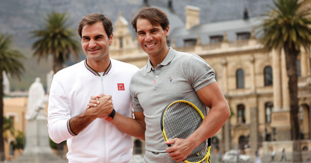Federer and Nadal, Cap Town, February 2020