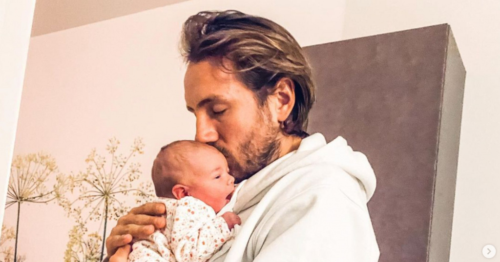 Lucas Pouille avec sa fille Rose, Instagram