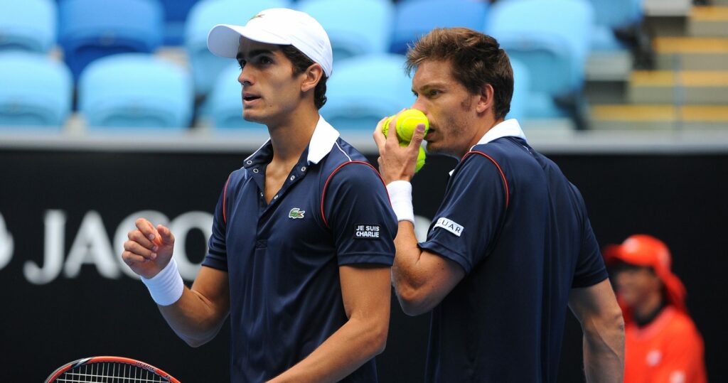 Pierre-Hugues Herbert & Nicolas Mahut at the Australian Open in 2015