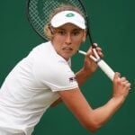 Elise Mertens at Wimbledon in 2021