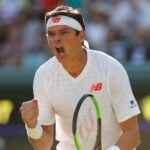 Milos Raonic at Wimbledon in 2018