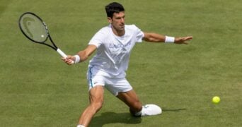 Novak Djokovic at Wimbledon in 2021