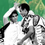 Rafael Nadal & Lukas Rosol at Wimbledon in 2012