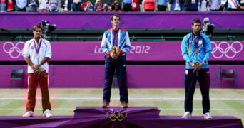 Federer, Murray et del Potro sur le podium olympique de 2012