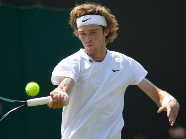 Andrey Rublev at Wimbledon in 2021