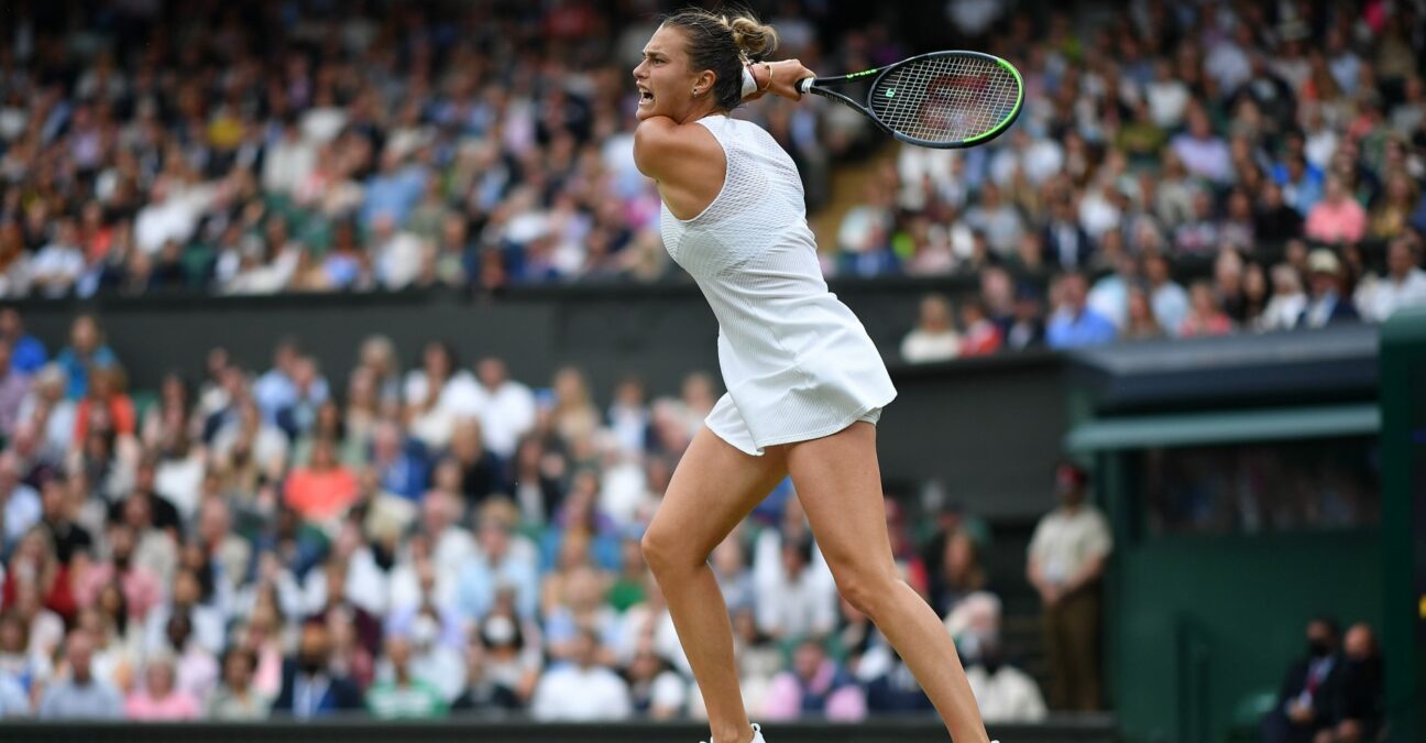 Aryna Sabalenka at Wimbledon in 2021