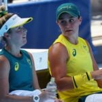 Ariake Tennis Park, Tokyo, Japan - July 22, 2021 Ashleigh Barty of Australia and Storm Sanders of Australia
