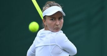 Barbora Krejcikova at Wimbledon in 2021