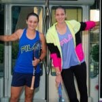 Ashleigh Barty of Australia & Karolina Pliskova of the Czech Republic visit Msheireb Barahat ahead of the 2020 Qatar Total Open WTA Premier 5 tennis tournament