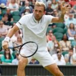 Dan Evans at Wimbledon in 2021