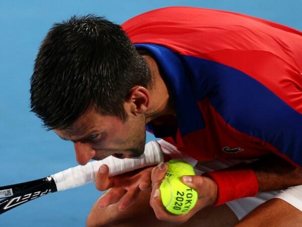 Ariake Tennis Park - Tokyo, Japan - Novak Djokovic of Serbia at the Tokyo Olympics