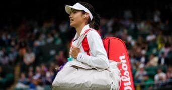 Emma Raducanu at Wimbledon in 2021