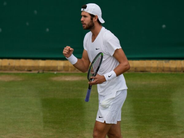 Karen Khachanov at Wimbledon in 2021