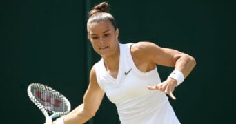 Maria Sakkari at Wimbledon in 2021