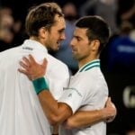 Daniil Medvedev & Novak Djokovic at the Australian Open in 2021