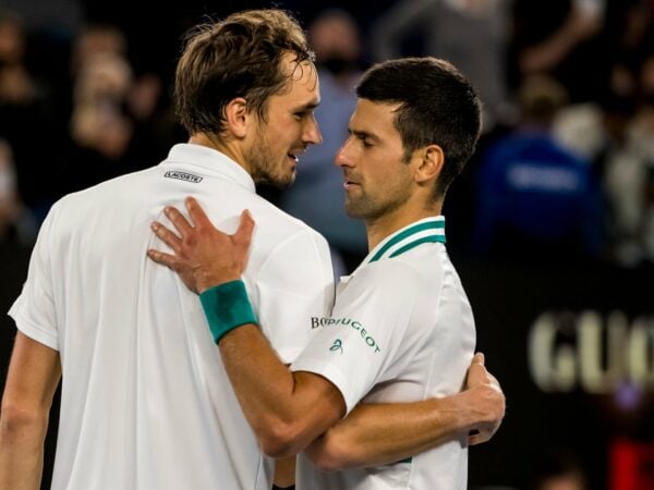 Daniil Medvedev & Novak Djokovic at the Australian Open in 2021