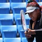 Ariake Tennis Park, Tokyo, Japan - July 23, 2021 - Naomi Osaka of Japan during training.