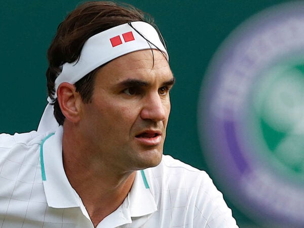 Roger Federer at Wimbledon in 2021