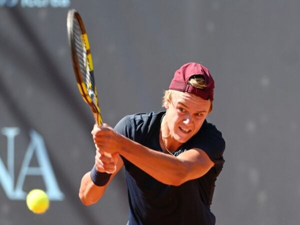 Holger Rune of Denmark during ATP80 Challenger in Verona, Italy