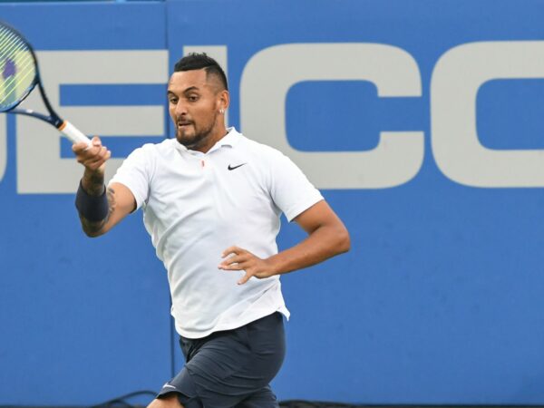 Washington, D.C, U.S: NICK KYRGIOS hits a forehand during his match at the Rock Creek Tennis Center