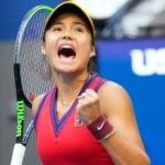 Emma Raducanu at the 2021 U.S. Open tennis tournament at USTA Billie Jean King National Tennis Center