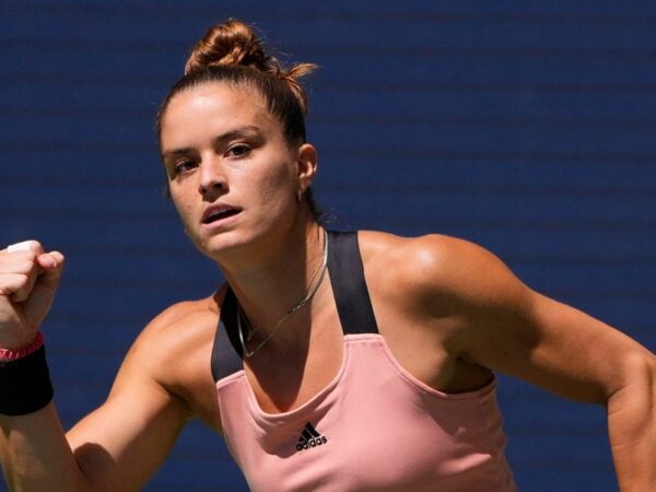 Maria Sakkari at the 2021 U.S. Open tennis tournament at USTA Billie Jean King National Tennis Center.