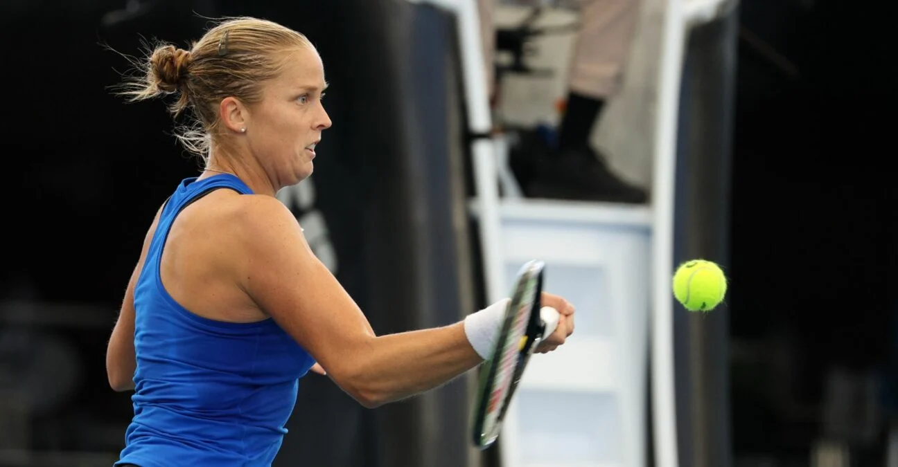 Shelby Rogers at the Adelaide International tennis tournament at Memorial Drive on February 25, 2021 in Adelaide, Australia.