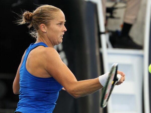 Shelby Rogers at the Adelaide International tennis tournament at Memorial Drive on February 25, 2021 in Adelaide, Australia.