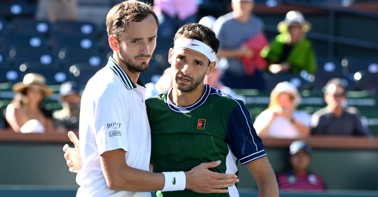 Daniil Medvedev and Grigor Dimitrov Indian Wells 2021