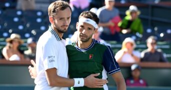 Daniil Medvedev and Grigor Dimitrov Indian Wells 2021