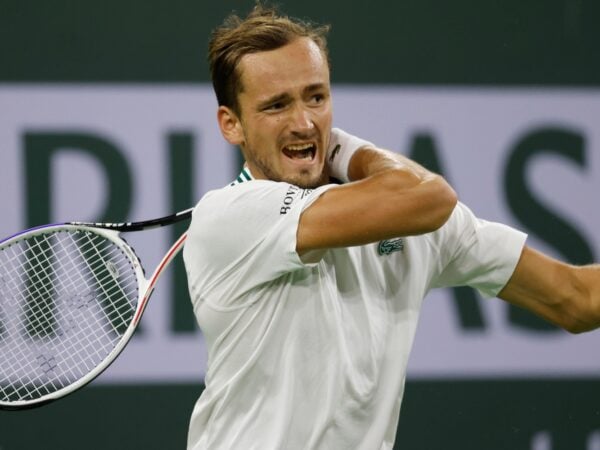Daniil Medvedev at the 2021 BNP Paribas Open at Indian Wells Tennis Garden in Indian Wells, California