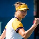 Elina Svitolina of the Ukraine in action during the second round of the 2021 Chicago Fall Tennis Classic WTA 500 tennis tournament