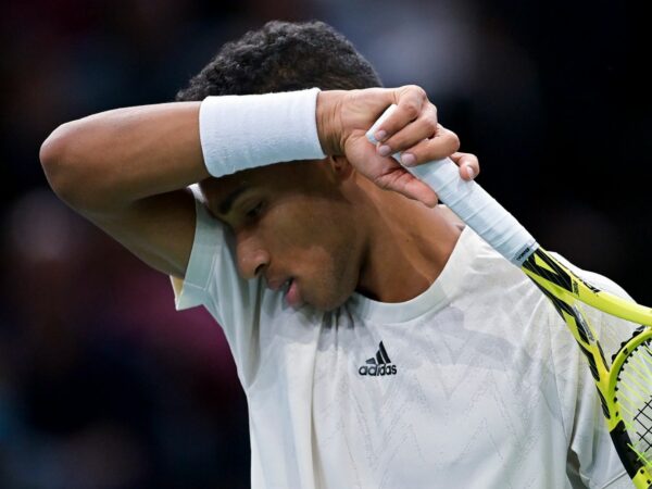 Canada's Felix Auger Aliassime at the Rolex Paris Masters 2021