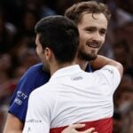 Daniil Medvedev and Novak Djokovic