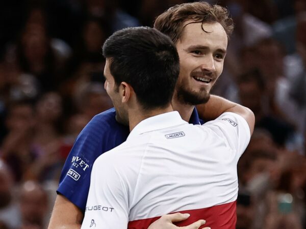 Daniil Medvedev and Novak Djokovic