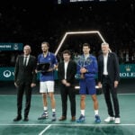 Daniil Medvedev, Novak Djokovic, Gilles Moretton, Guy Forget