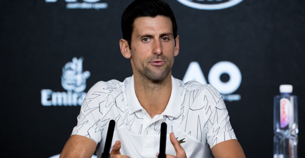 Novak Djokovic AO media 2020