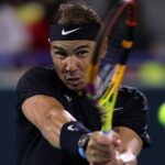 Spain's Rafael Nadal in action during his semi final match against Britain's Andy Murray at the Mubadala World Tennis Championship - Abu Dhabi