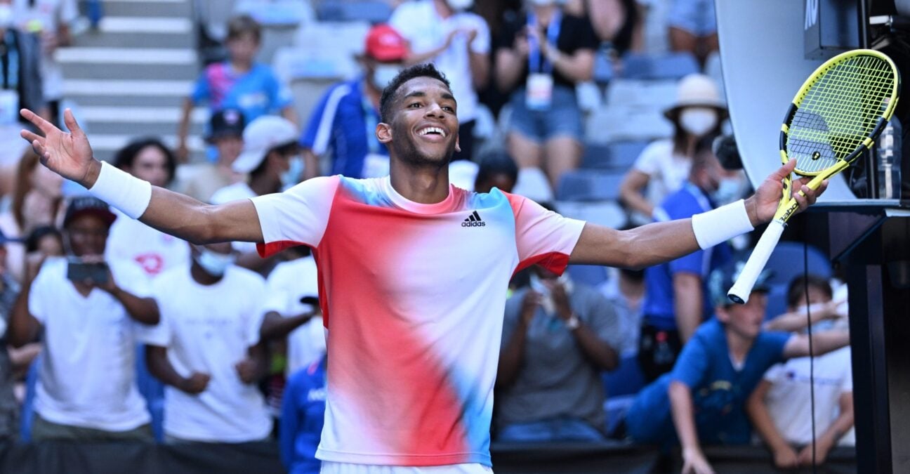 Felix Auger-Aliassime celebrates AO 2022