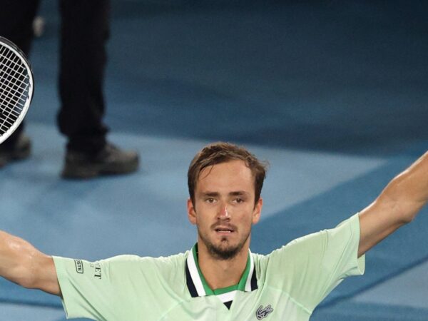 Daniil Medvedev celebrates AO 2022