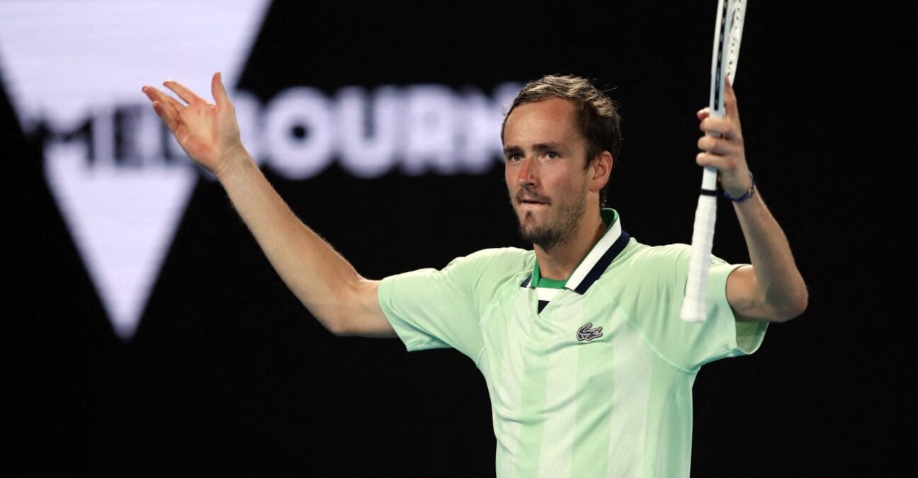 Daniil Medvedev celebrates AO 2022