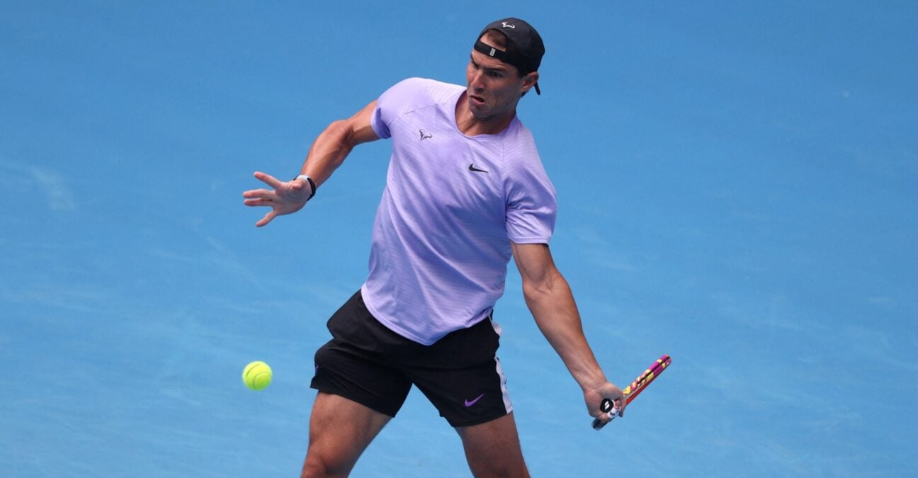 Rafael Nadal practice Melbourne 2022