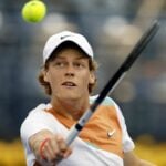 Italy's Jannik Sinner in action during his first round match against Spain's Alejandro Davidovich Fokina at the Dubai Tennis Championships