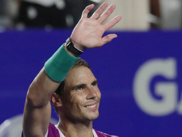 Spain's Rafael Nadal celebrates winning his round of 16 match against Stefan Kozlov of the U.S. at the Abierto Mexicano Open in Acapulco