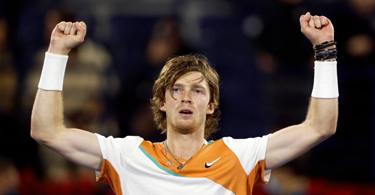 Russia's Andrey Rublev at the Dubai Open