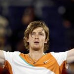 Russia's Andrey Rublev at the Dubai Open
