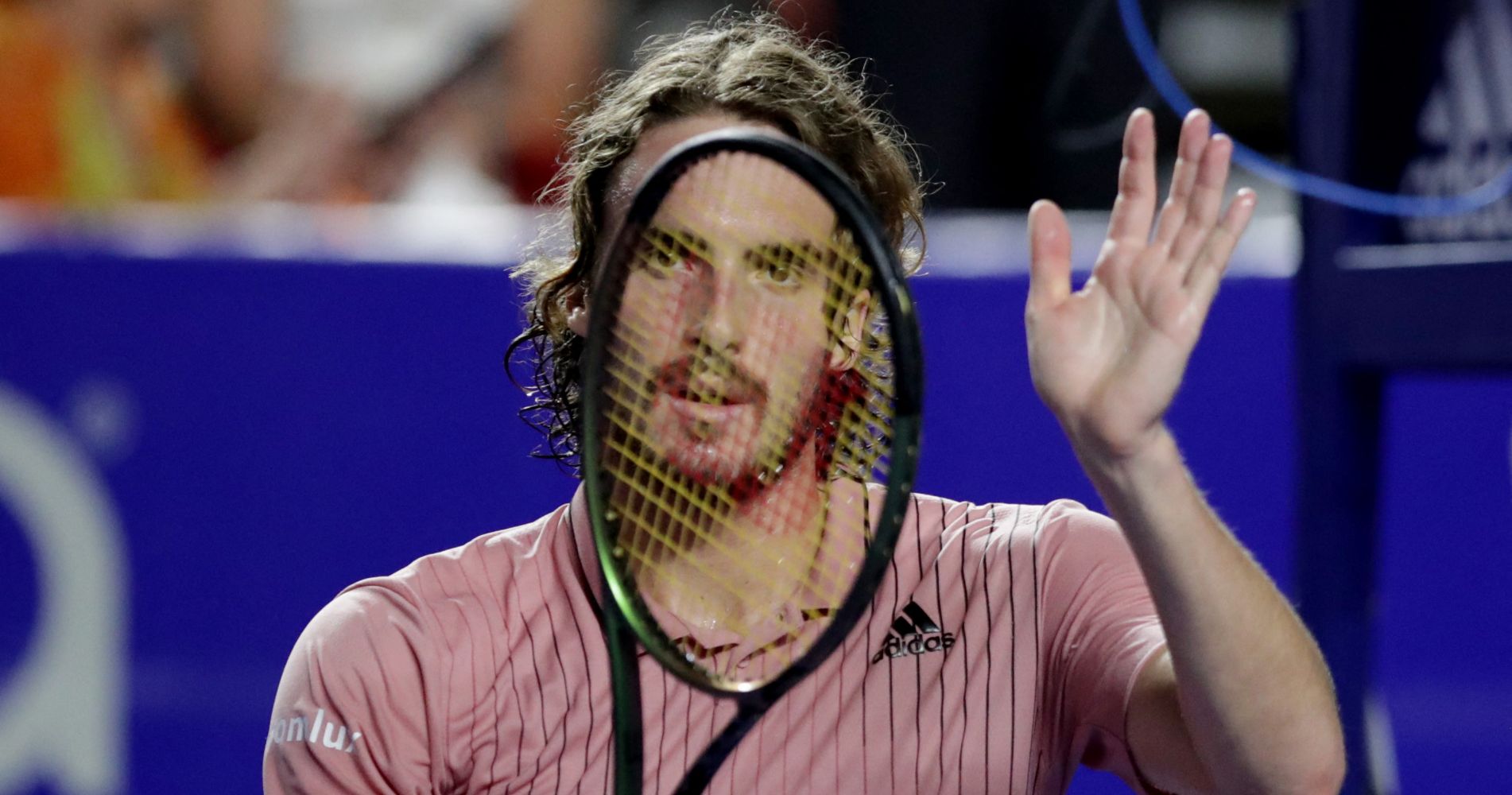 Greece's Stefanos Tsitsipas celebrates winning his round of 16 match against J.J. Wolf of the U.S. in Acapulco