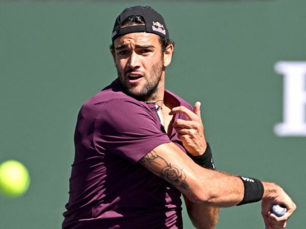 Matteo Berrettini at the BNP Paribas Open at the Indian Wells Tennis Garden.